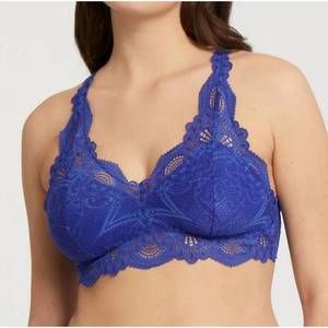 NEW FLEUR'T belle epoque lace t-back bralette in sapphire